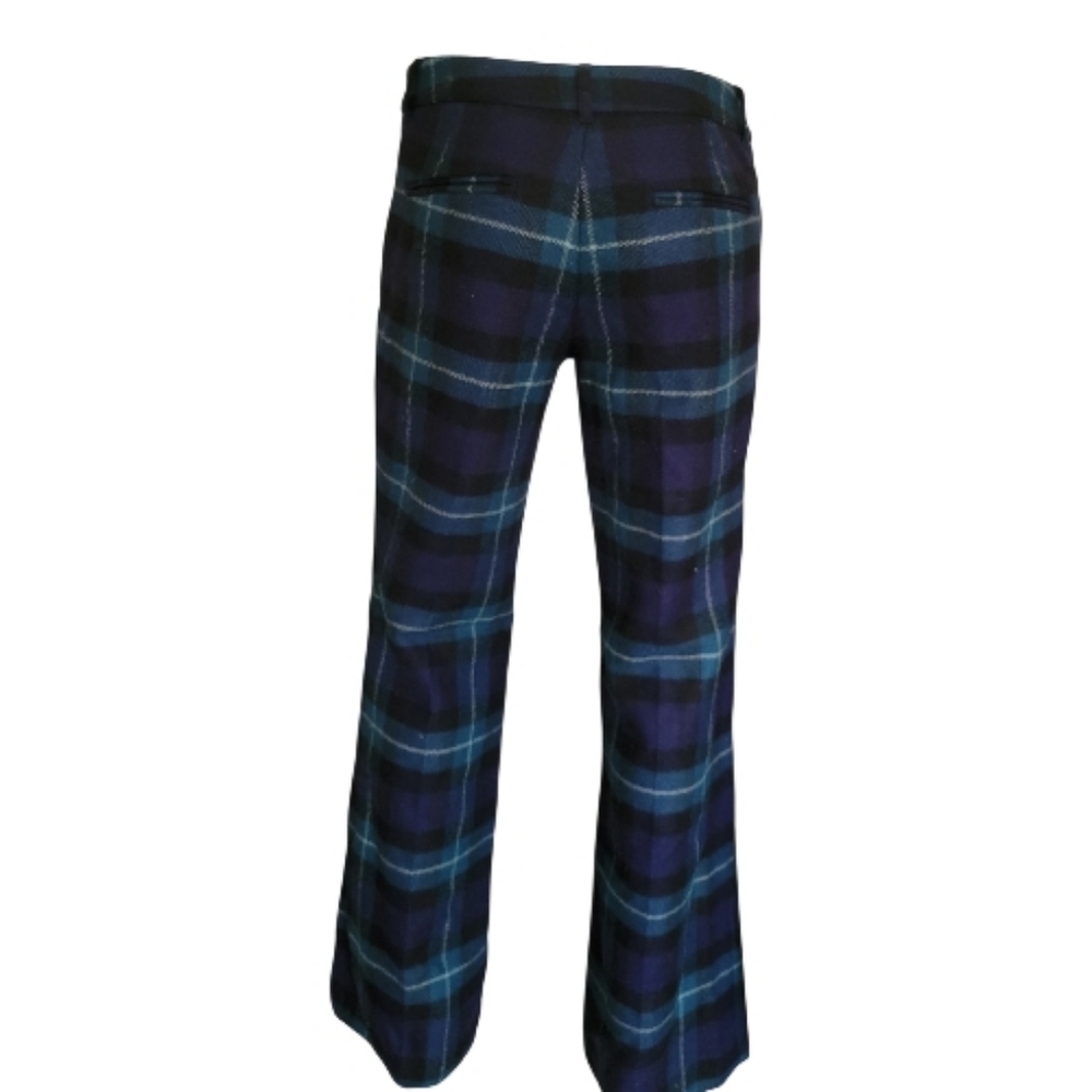 Rare LL Signature Bean Vintage Green / Blue Plaid Wool Pants / Trousers Sz 2 - Picture 5 of 7